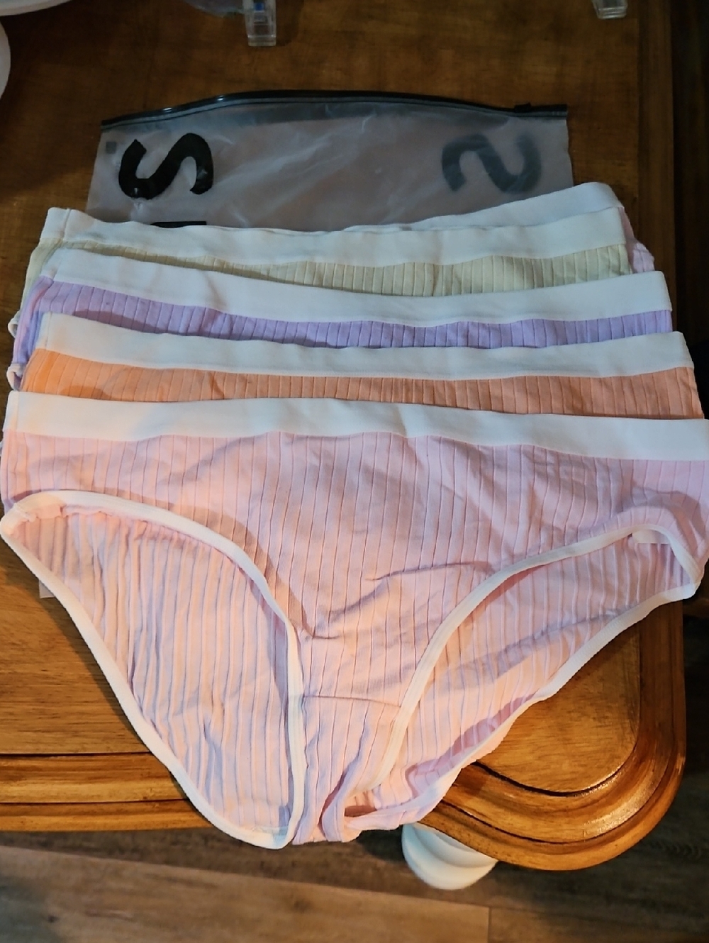 SHEIN Ribbed Cotton Panties - Pink, Purple, Peach, Cream